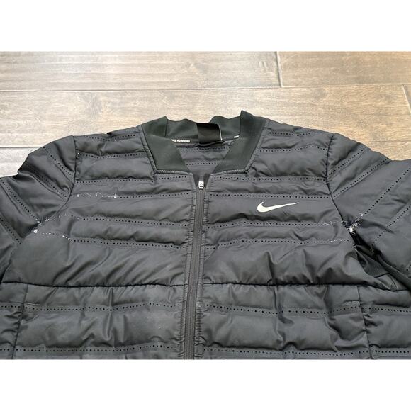 Nike Womens Black Aeroloft Down Fill Running Jacket Size M MEDIUM 856634-010 - Picture 4 of 13